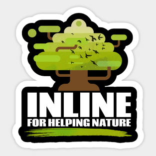 Inspirationally Inlining For Supporting Cheerful Nature Artwork Sticker